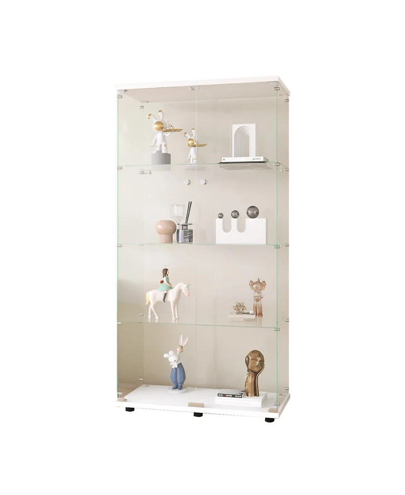 Streamdale White 4-Shelf Display Cabinet