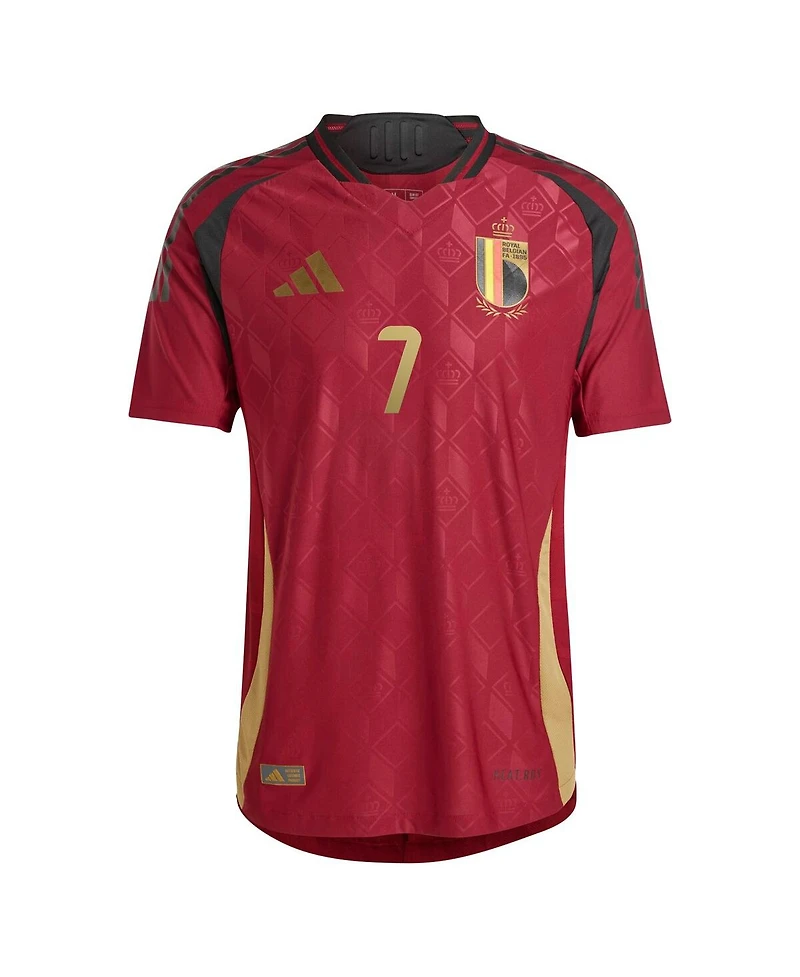 Adidas Men's Kevin De Bruyne Burgundy Belgium National Team 2024 Home Authentic Player Jersey