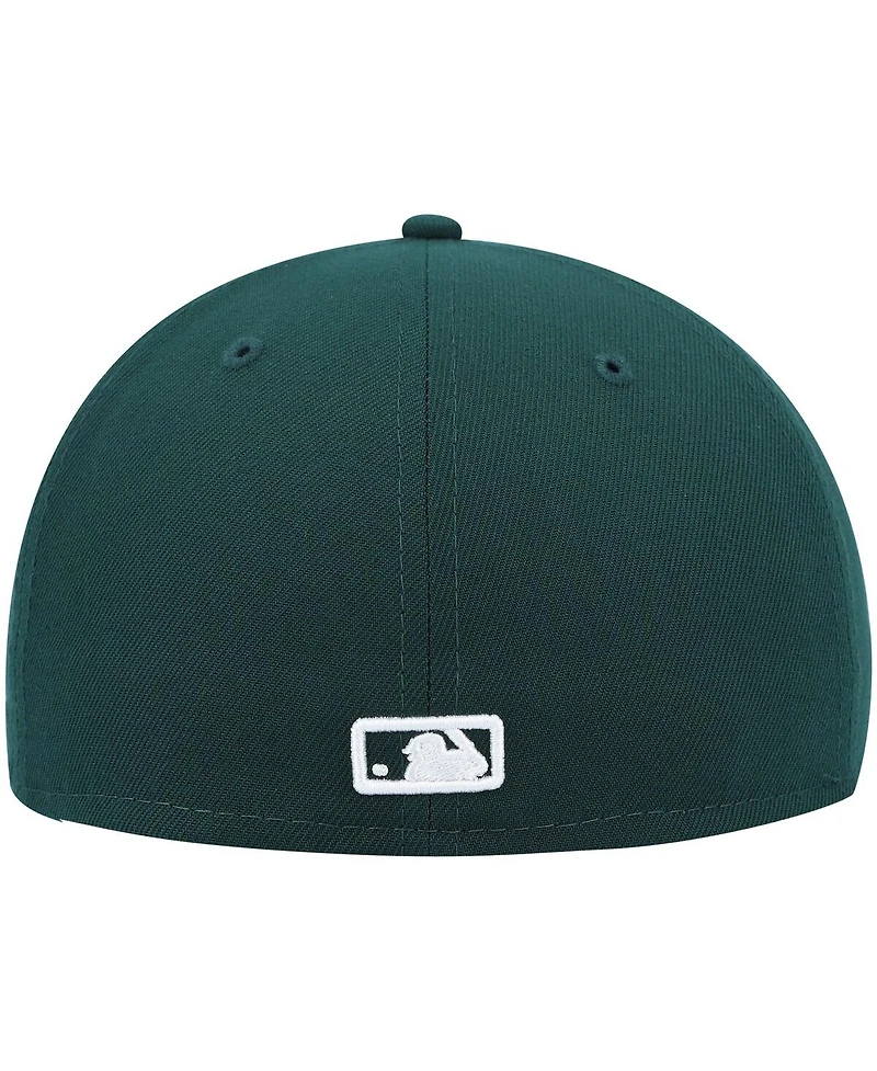 New Era Men's Green York Yankees White Logo 59FIFTY Fitted Hat