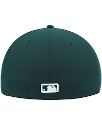 New Era Men's Green York Yankees White Logo 59FIFTY Fitted Hat