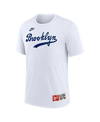 Nike Men's Jackie Robinson White Brooklyn Dodgers Cooperstown Collection Tri-Blend Name Number T-Shirt