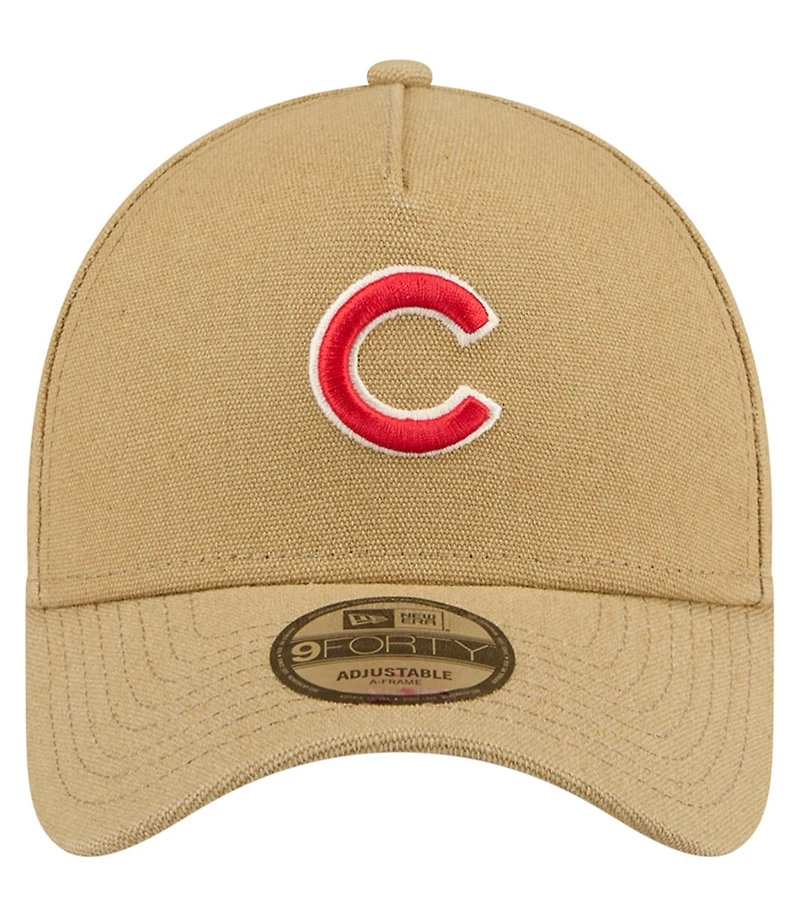 New Era Men's Khaki Chicago Cubs Logo Essentials 9FORTY A-Frame Adjustable Hat