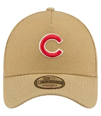 New Era Men's Khaki Chicago Cubs Logo Essentials 9FORTY A-Frame Adjustable Hat