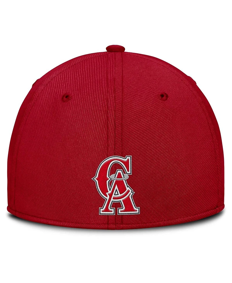Nike Men's Gray/Red California Angels Rise Swoosh Performance Flex Hat