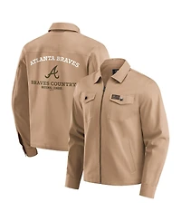 Fanatics Men's Tan Chicago Cubs Distressed Washed Full-Zip Jacket