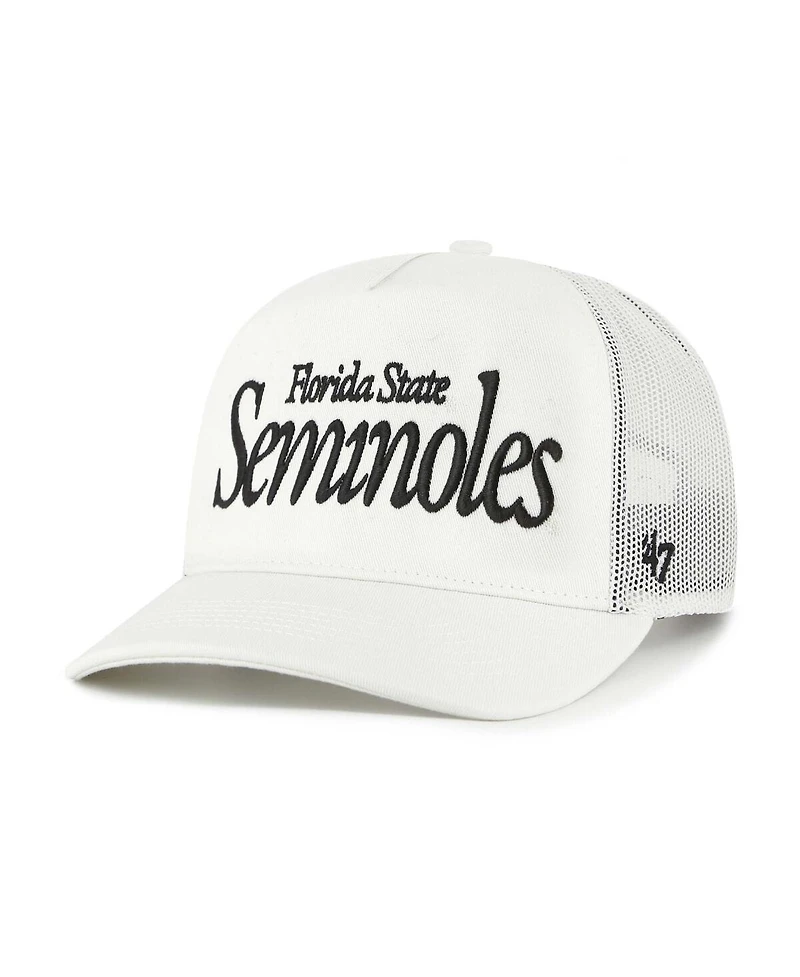 '47 Brand Men's and Women's Cream Florida State Seminoles Foundation Script Adjustable Trucker Hat