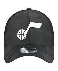 New Era Men's Black Utah Jazz Subtle Camo 39THIRTY Flex Hat