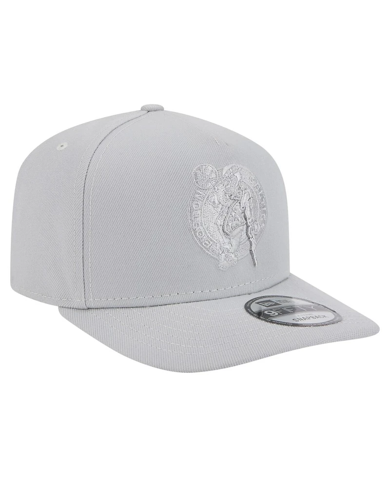 New Era Men's Gray Boston Celtics Colorpack A-Frame Pinch Front 9FIFTY Snapback Hat