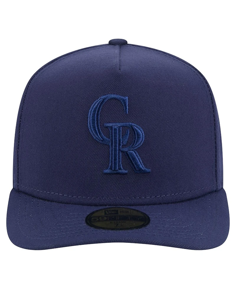 New Era Men's Navy Colorado Rockies Color Pack A-Frame 59FIFTY Fitted Hat