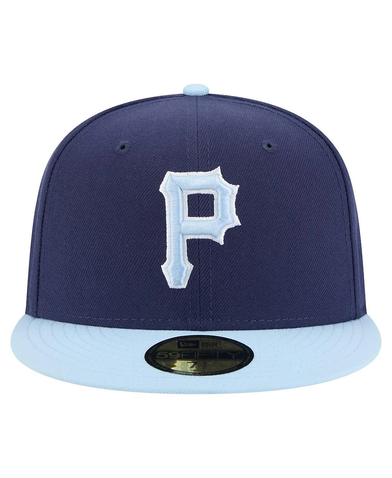 New Era Men's Navy/Light Blue Pittsburgh Pirates Color Pack 2-Tone 59FIFTY Fitted Hat