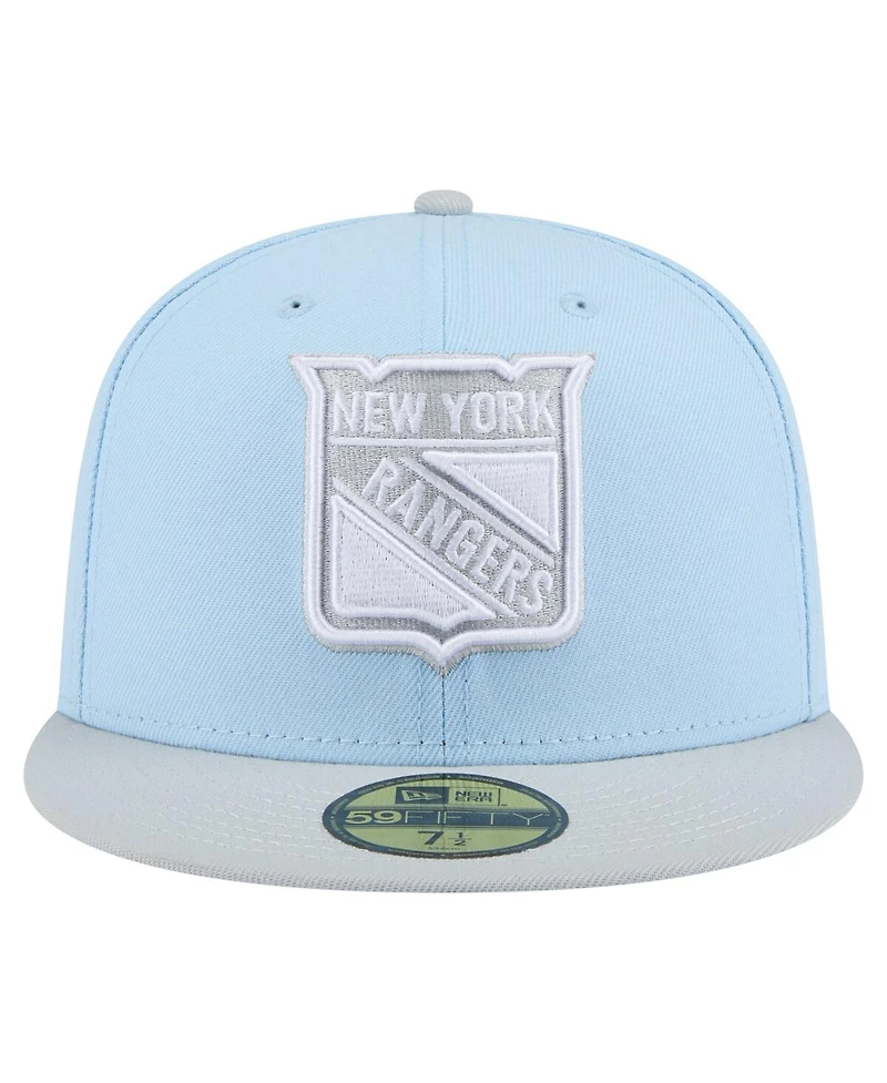 New Era Men's Light Blue/Gray York Rangers Color Pack 2-Tone 59FIFTY Fitted Hat