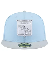 New Era Men's Light Blue/Gray York Rangers Color Pack 2-Tone 59FIFTY Fitted Hat