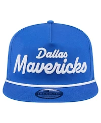 New Era Men's Blue Dallas Mavericks Team Text Golfer Snapback Hat
