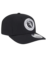 New Era Men's Black Chicago White Sox Circle Patch 9SEVENTY Stretch-Snap Hat