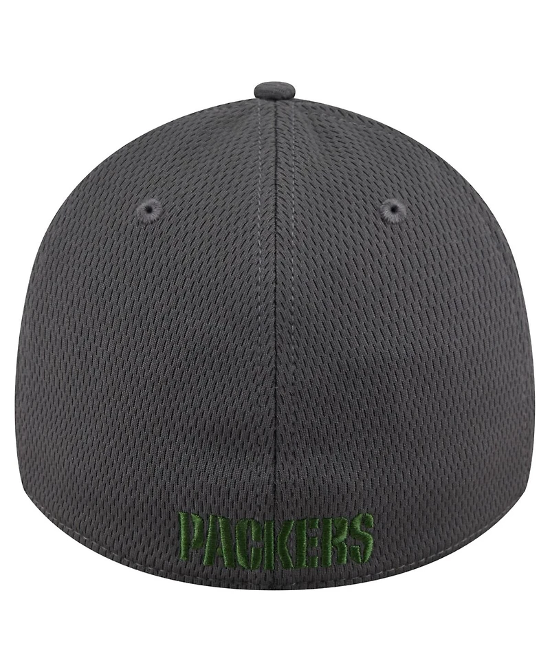 New Era Men's Graphite Green Bay Packers Main 39THIRTY Flex Hat