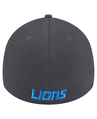 New Era Men's Graphite Detroit Lions Main 39THIRTY Flex Hat