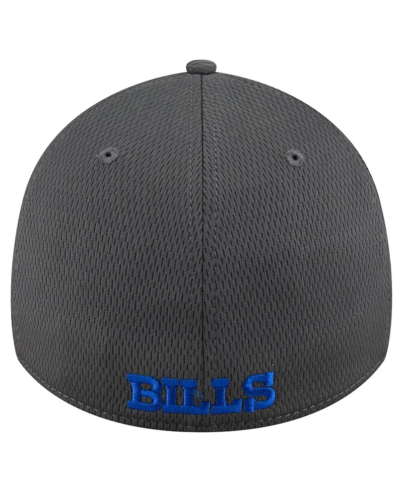 New Era Men's Graphite Buffalo Bills Main 39THIRTY Flex Hat