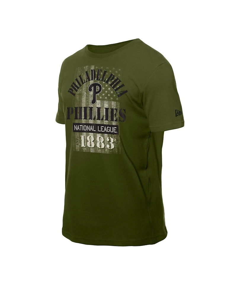 New Era Men's Green Philadelphia Phillies Armed Forces T-Shirt