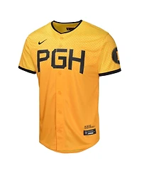 Nike Big Boys and Girls Paul Skenes Gold Pittsburgh Pirates City Connect Limited Jersey