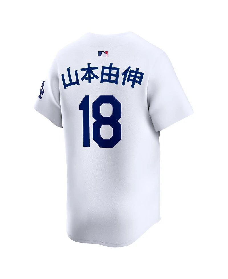 Nike Men's Yoshinobu Yamamoto White Los Angeles Dodgers Home Kanji Limited Jersey