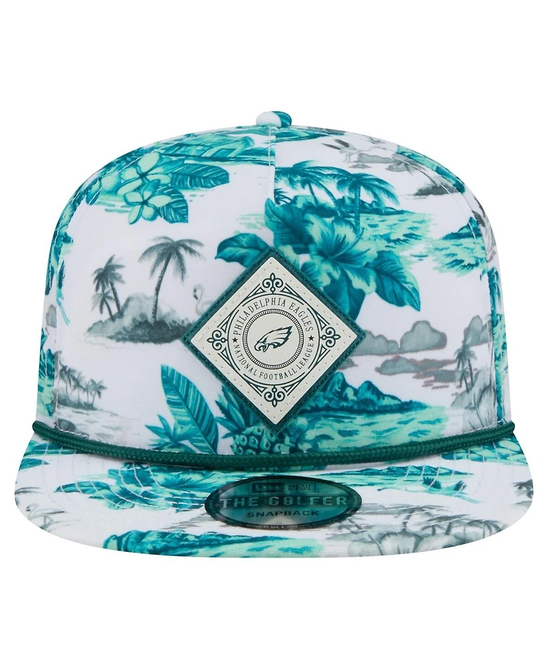 New Era Men's White Philadelphia Eagles Adventure Golfer Snapback Hat