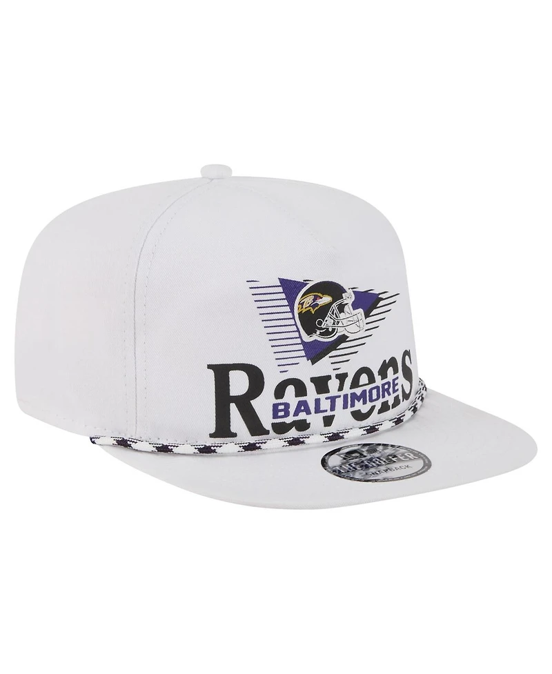 New Era Men's White Baltimore Ravens Collide Golfer Snapback Hat