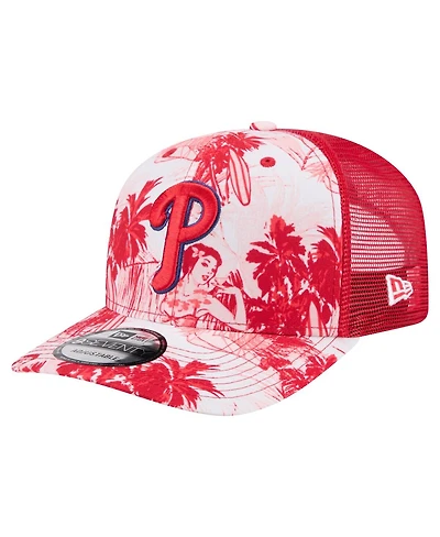 New Era Men's Red Philadelphia Phillies Hula Trucker 9SEVENTY Adjustable Hat