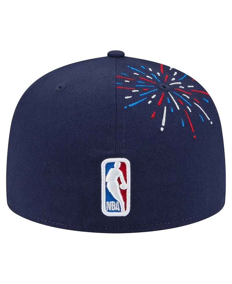 New Era Men's Navy Dallas Mavericks Americana Fireworks 59FIFTY Fitted Hat