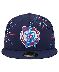 New Era Men's Navy Boston Celtics Americana Fireworks 59FIFTY Fitted Hat