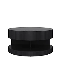 Streamdale 31.5" Coffee Table, Storage Center Table, Vertical Stripe Design