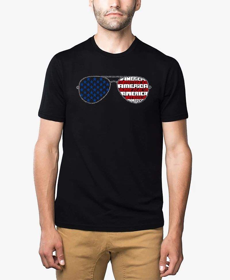 La Pop Art Men's Americana Sunglasses Premium Blend Word T-Shirt