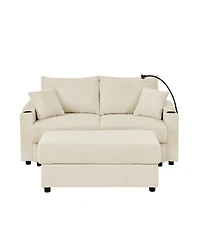 Streamdale Modern Sofa with Storage, Ottoman, Cup Holders, & Phone Chargers