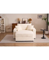 Streamdale Removable Ottoman Sofa Chair Modern Lounge Chair for Small Spaces