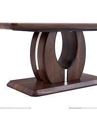 Streamdale Modern Minimalist Walnut Coffee Table with Textured Sticker