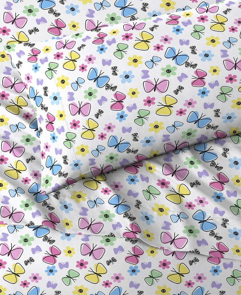 Dream Factory Sweet Butterfly 4-Pc. Sheet Set, Full