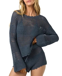 O'Neill Juniors' Consuelo Crochet Bell-Sleeve Top