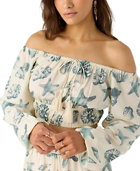 O'Neill Juniors' Kammie Seashell-Print Crop Top