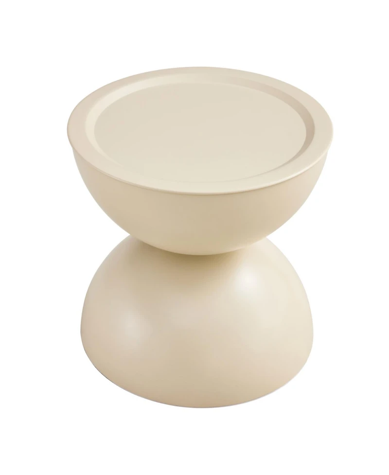 Streamdale Milk White Round Coffee Tables with Movable Top (Set of 2)