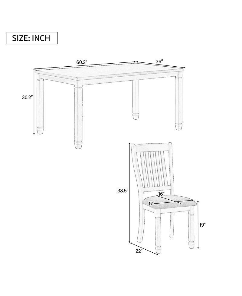 Streamdale 7-Piece Dining Set with Upholstered Chairs