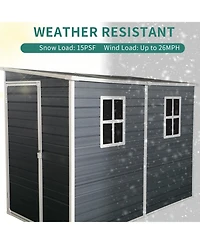 Streamdale 8x4ft Resin Outdoor Garden Shed with Lockable Door