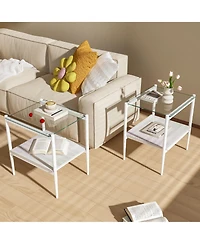 Streamdale Modern 3-Piece Glass Coffee Table Set
