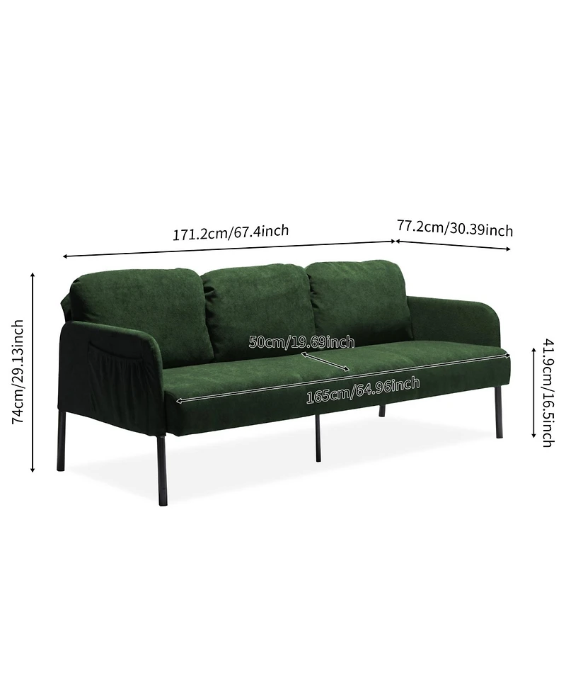 Streamdale Modern 3-Seater Polyester Sofa Comfy & Space-Saving
