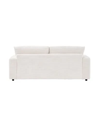 Streamdale 82 inches beige corduroy sofa, two storage feet +4 throw pillows, create a living room, office fashion new darling!