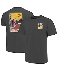 Image One Men's Graphite Arizona State Sun Devils Comfort Colors Minimal Vista Distressed Graphics T-Shirt