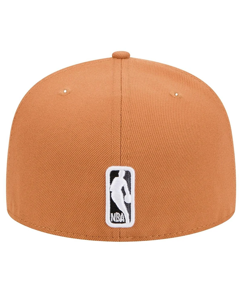 New Era Men's Tan Brooklyn Nets Color Pack 59FIFTY Fitted Hat