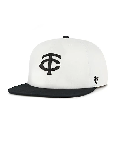 '47 Brand Men's White/Black Minnesota Twins Foundation Captain Snapback Hat
