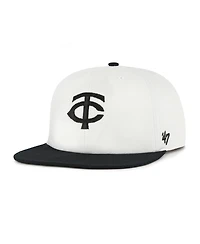 '47 Brand Men's White/Black Minnesota Twins Foundation Captain Snapback Hat