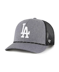 '47 Brand Men's Charcoal Los Angeles Dodgers Carbon Rope Trucker Adjustable Hat