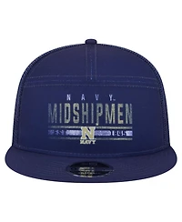 New Era Men's Navy Midshipmen Split Panel 9FIFTY Snapback Trucker Hat