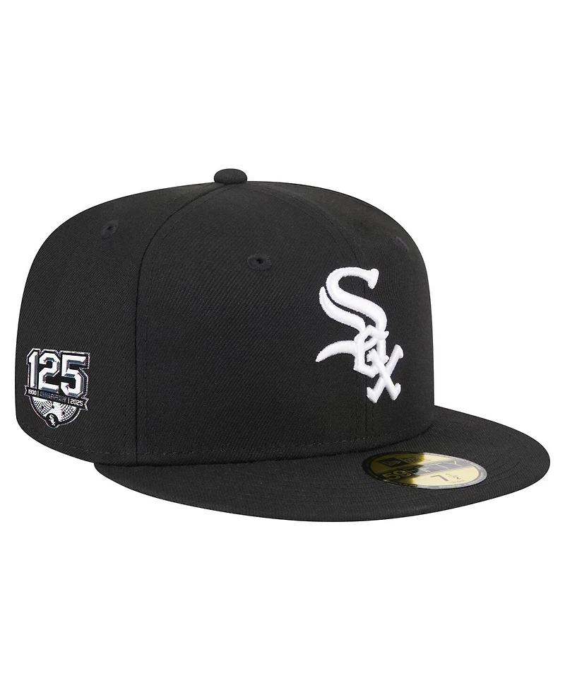 New Era Men's Black Chicago White Sox 125th Anniversary 59FIFTY Fitted Hat